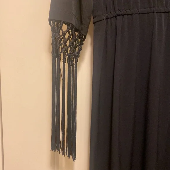 Unique black evening dress with lots of stretch.  Low neck.uniquely designed! - Picture 3 of 7